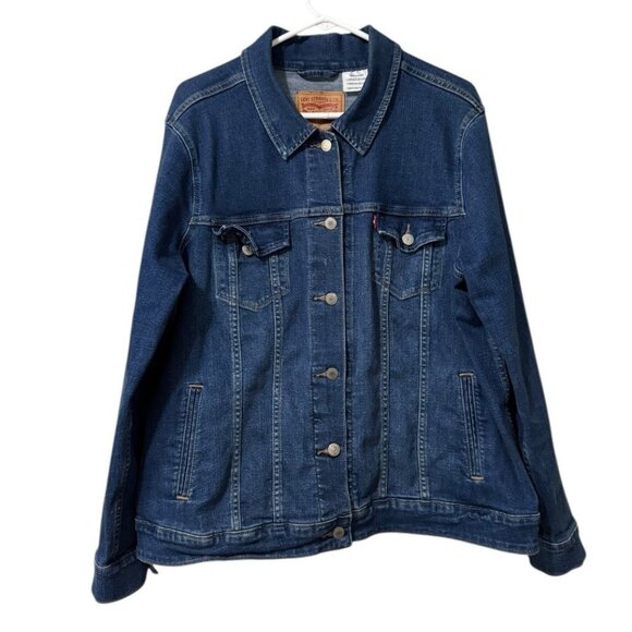 Levi Strauss & Co Denim Jean Jacket Men Sz 2X Western Country Cowboy Long Sleeve - Picture 1 of 16